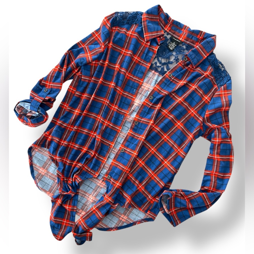 Rue21 Lace Top Flannel